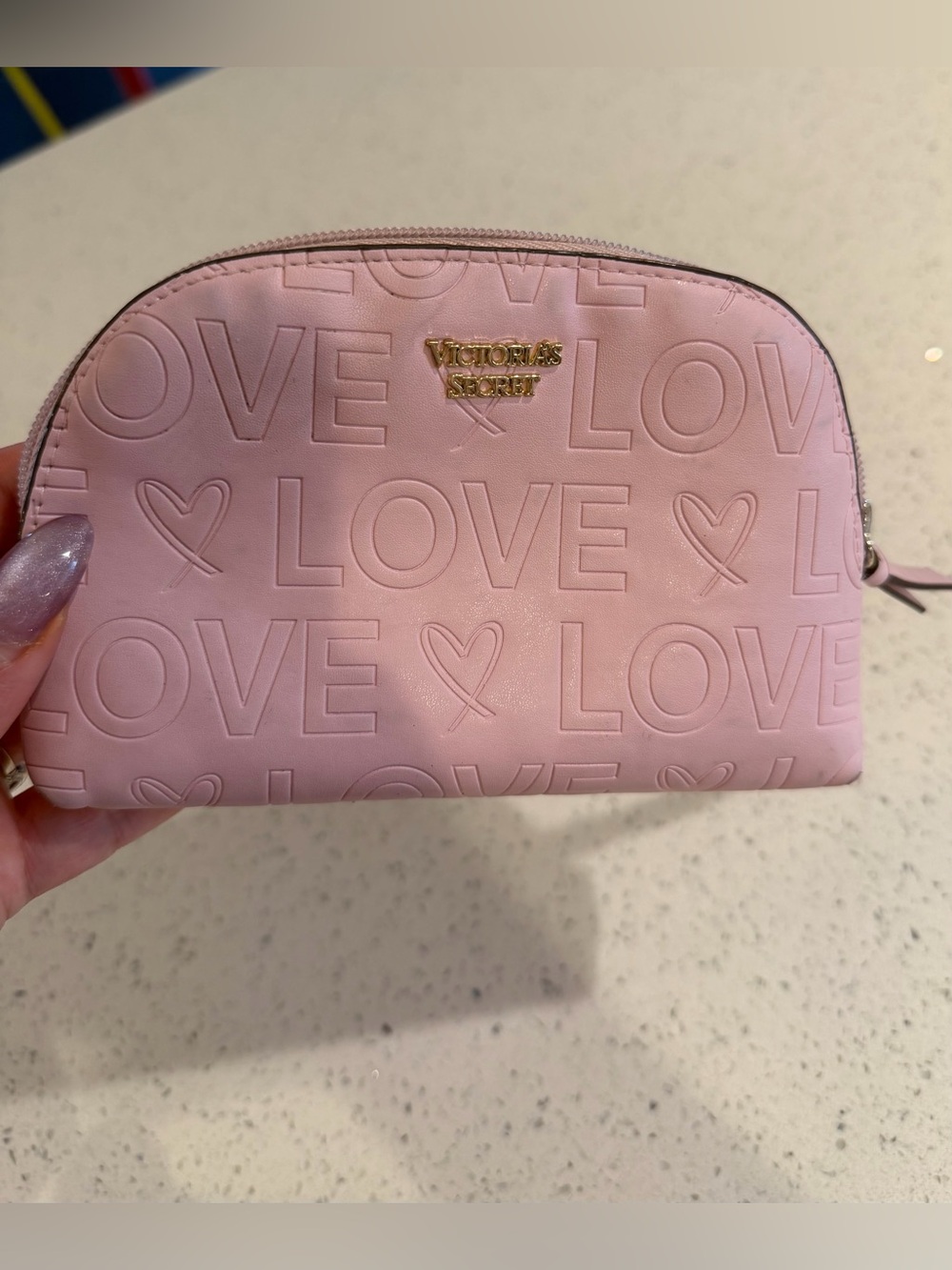 Victoria's Secret Small Pink Cosmetic Pouch ( LOOK AT PICTURES PLZ)